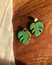 Load image into Gallery viewer, ROOT | variegated monstera earrings
