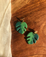 Load image into Gallery viewer, ROOT | variegated monstera earrings
