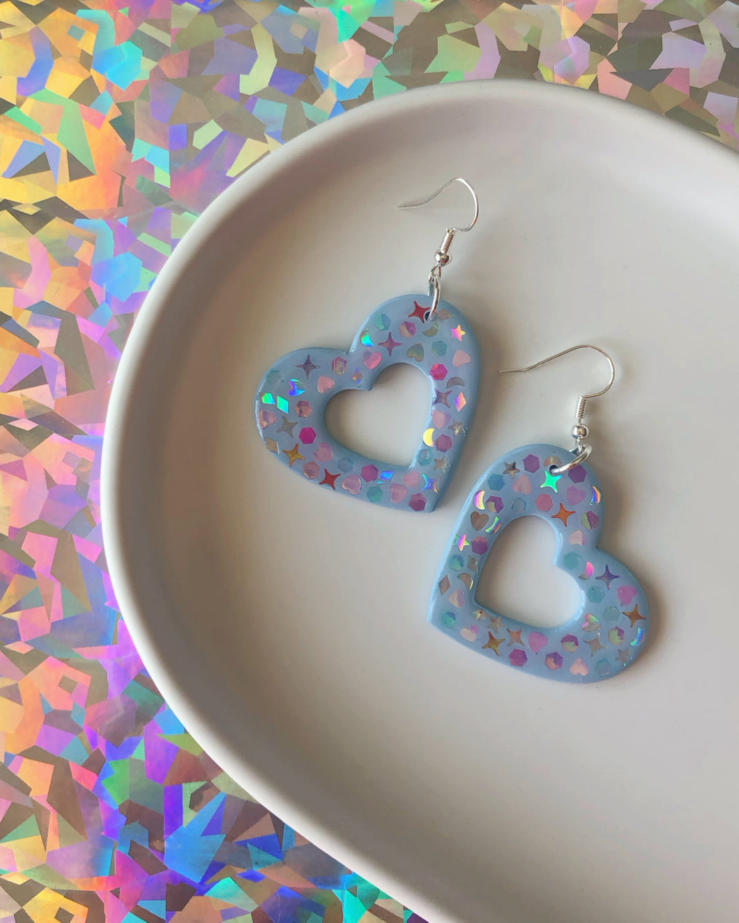 SHIMMER | sequin heart earrings