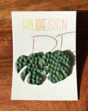 Load image into Gallery viewer, ROOT | monstera hoop earrings
