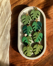 Load image into Gallery viewer, ROOT | variegated monstera earrings
