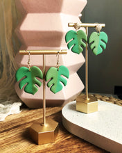 Load image into Gallery viewer, ROOT | variegated monstera earrings
