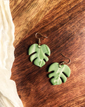 Load image into Gallery viewer, ROOT | variegated monstera earrings
