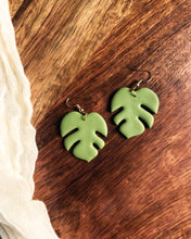 Load image into Gallery viewer, ROOT | variegated monstera earrings
