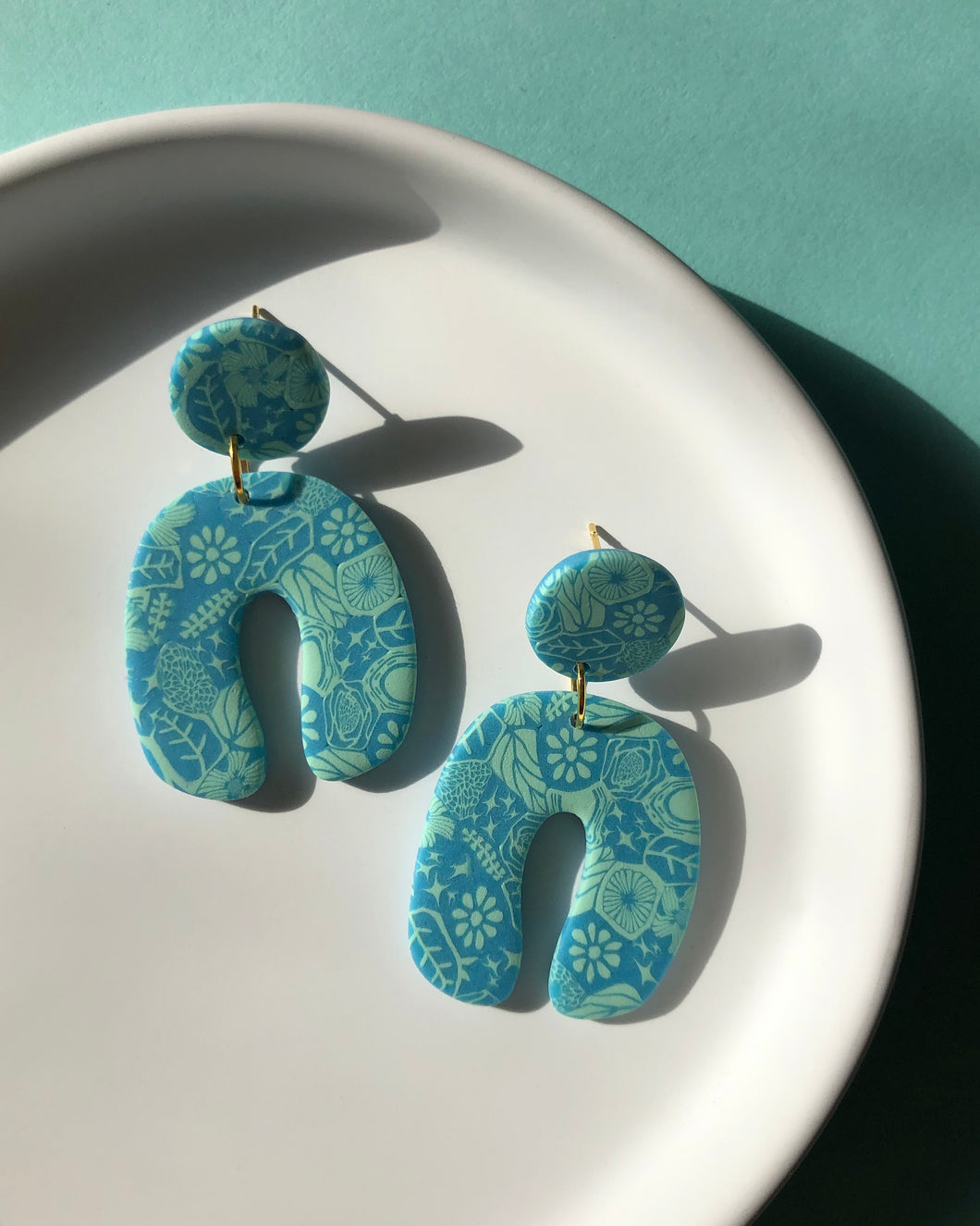 POP | aqua+mint organa arch earrings